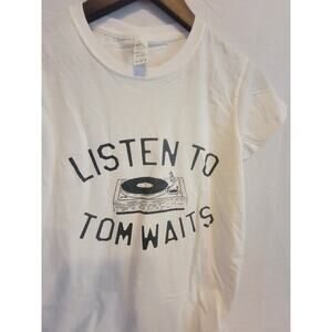 Tom waits   band  t shirt  Size  Ladies Large  white